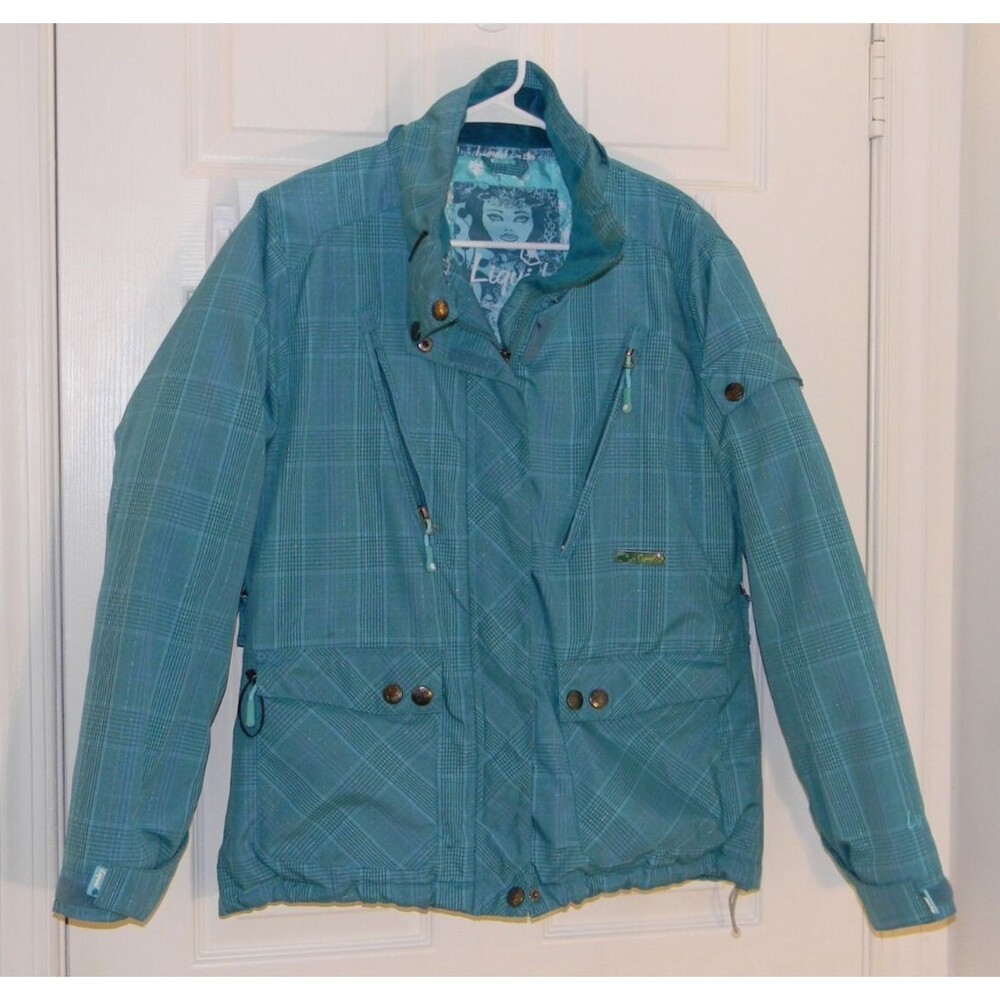 LIQUID- Women’s Insulated Snowboard Ski Jacket Medium Pockets W21086 Teal EUC